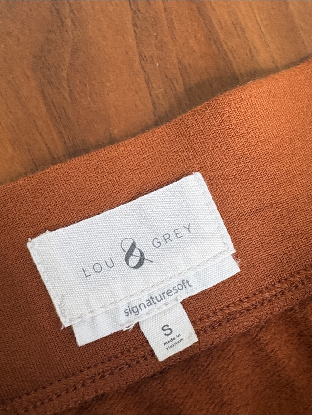 Lou & Grey Signaturesoft Pocket Midi Skirt Rust Small Buttery Soft Side Slit - Picture 3 of 6